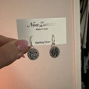 Noa Zuman Pewter Druzy Dangle Earrings Sterling Silver